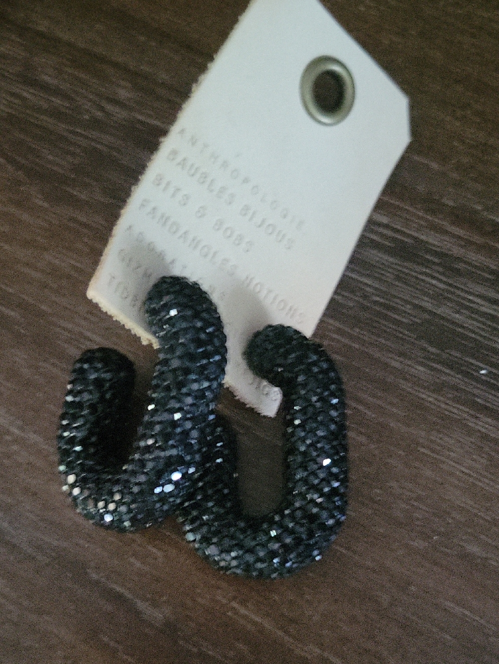 NEW Anthropologie Black Statement Earrings